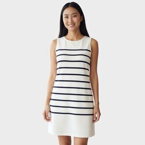 Femestage Dress Womens 34 Striped Sheath Sleeveless Lined Summer Office Flowy